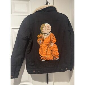 Middle Of Beyond Trick Or Treat Sherpa Collar Jacket Sam Graphic XS Halloween